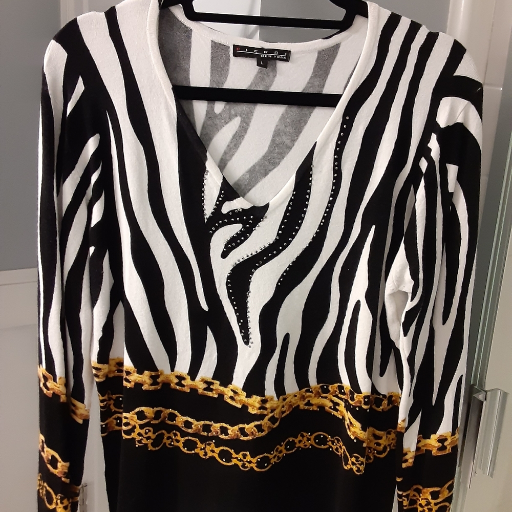 Ladies zebra print sweater